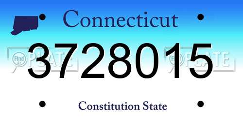 3728015 Connecticut License Plate