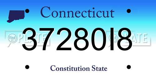 37280I8 Connecticut License Plate