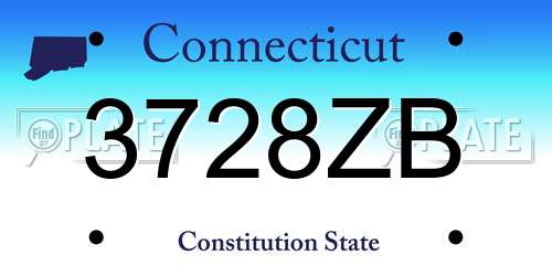 3728ZB Connecticut License Plate