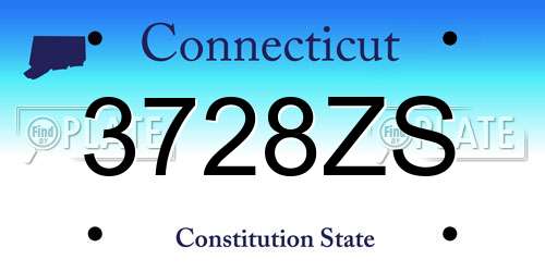 3728ZS Connecticut License Plate