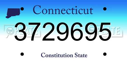 3729695 Connecticut License Plate