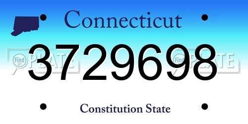 3729698 Connecticut License Plate