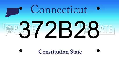 372B28 Connecticut License Plate