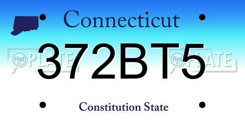 372BT5 Connecticut License Plate