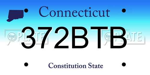 372BTB Connecticut License Plate