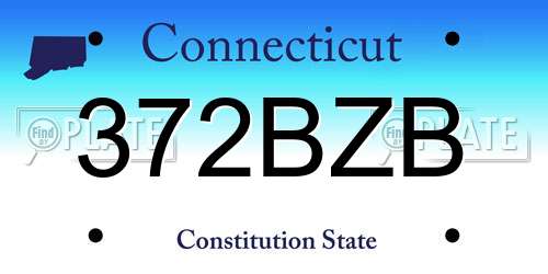 372BZB Connecticut License Plate