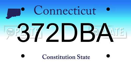372DBA Connecticut License Plate
