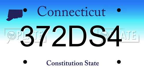 372DS4 Connecticut License Plate