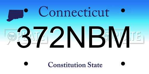 372NBM Connecticut License Plate