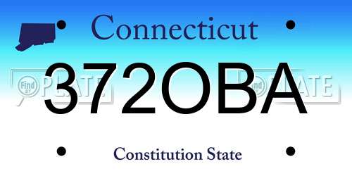 372OBA Connecticut License Plate