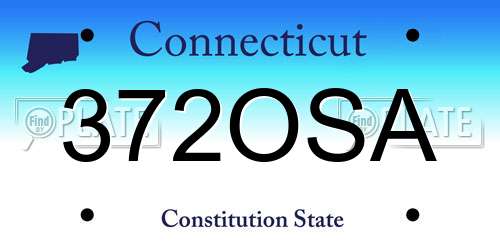 372OSA Connecticut License Plate