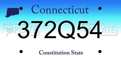 372Q54 Connecticut License Plate