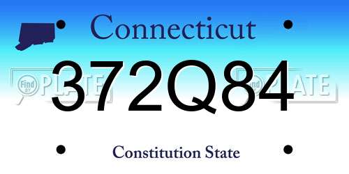 372Q84 Connecticut License Plate