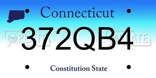 372QB4 Connecticut License Plate