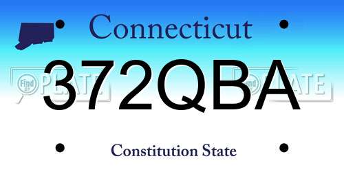 372QBA Connecticut License Plate
