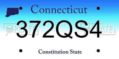 372QS4 Connecticut License Plate