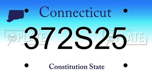 372S25 Connecticut License Plate