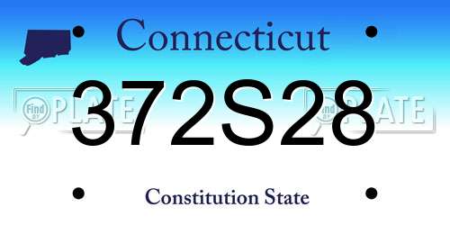 372S28 Connecticut License Plate