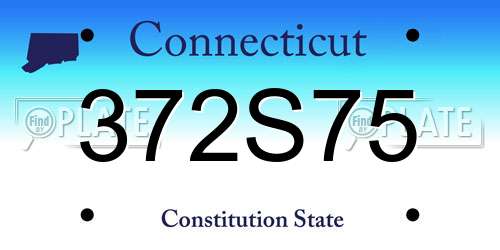 372S75 Connecticut License Plate