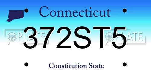 372ST5 Connecticut License Plate