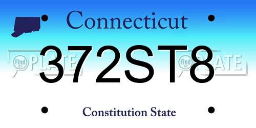 372ST8 Connecticut License Plate