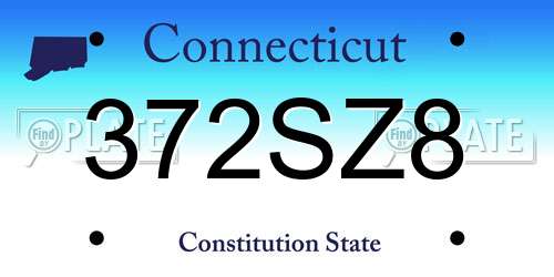 372SZ8 Connecticut License Plate