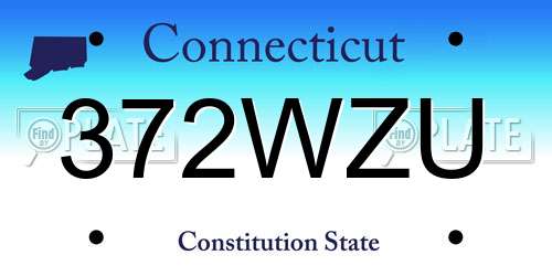 372WZU Connecticut License Plate
