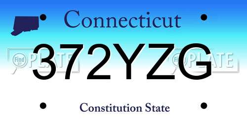 372YZG Connecticut License Plate