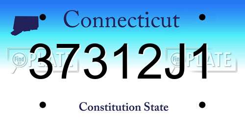 37312J1 Connecticut License Plate