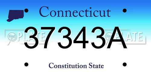 37343A Connecticut License Plate