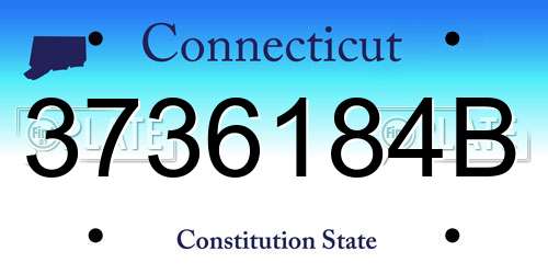 3736184B Connecticut License Plate