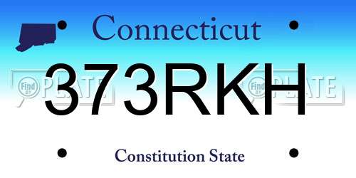 373RKH Connecticut License Plate