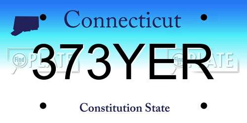 373YER Connecticut License Plate