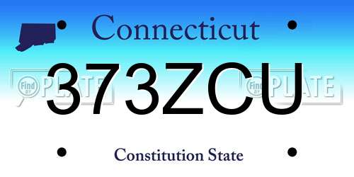 373ZCU Connecticut License Plate