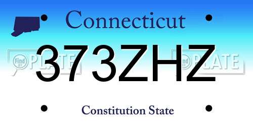 373ZHZ Connecticut License Plate