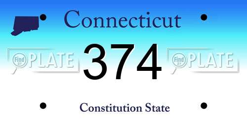 374 Connecticut License Plate