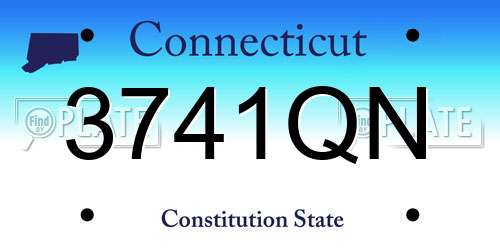 3741QN Connecticut License Plate
