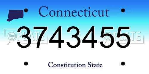 3743455 Connecticut License Plate