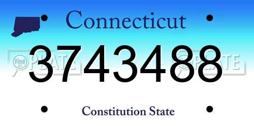 3743488 Connecticut License Plate