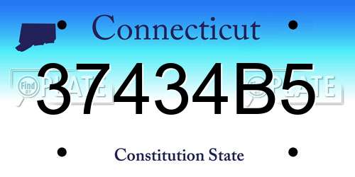 37434B5 Connecticut License Plate