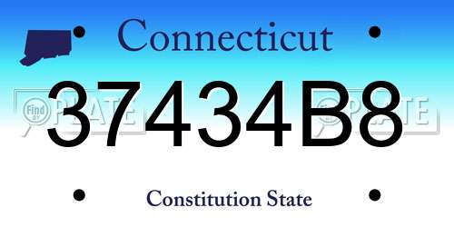 37434B8 Connecticut License Plate