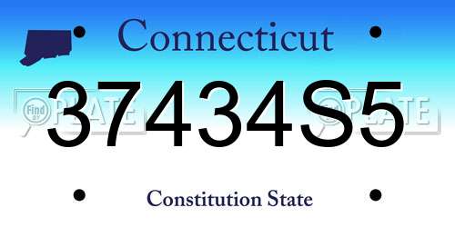 37434S5 Connecticut License Plate