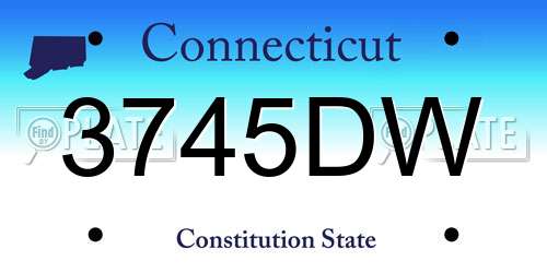 3745DW Connecticut License Plate