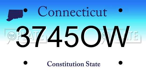 3745OW Connecticut License Plate