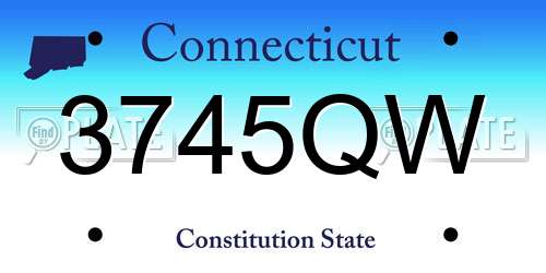 3745QW Connecticut License Plate