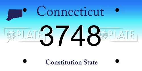 3748 Connecticut License Plate