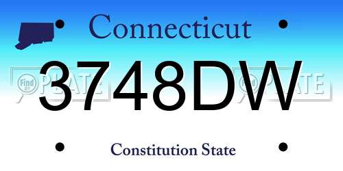 3748DW Connecticut License Plate