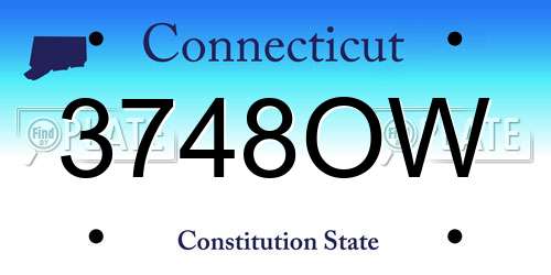3748OW Connecticut License Plate
