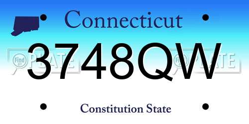 3748QW Connecticut License Plate