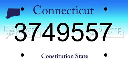 3749557 Connecticut License Plate